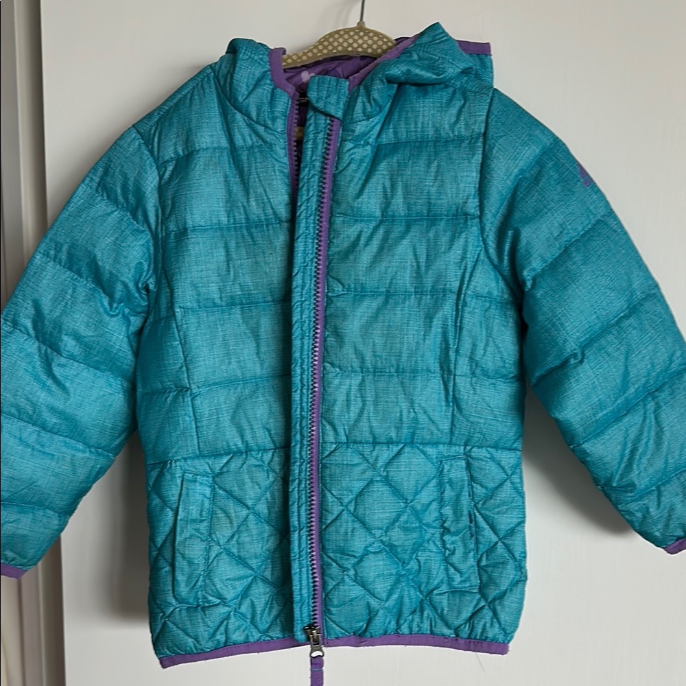 Snozu Down Blue Jacket with Purple Heart Trim